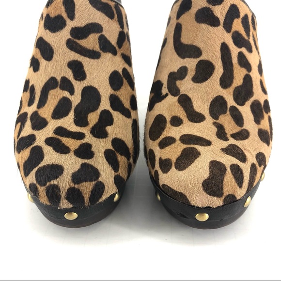 Vince Camuto Porsha Leopard Calf Hair Mules Clogs - Picture 3 of 9